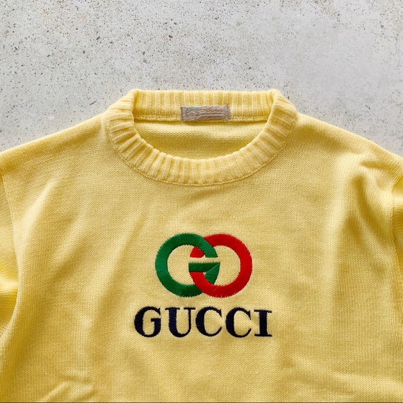✖️SOLD✖️ VINTAGE GUCCI Sweater GG Logo Size M - Picture 3 of 5